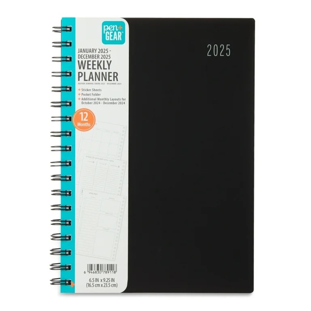 Pen+Gear 2025 Double Spiral Bound Monthly Weekly Planner NWT